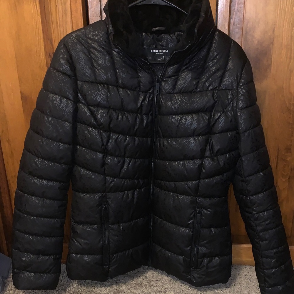 Kenneth Cole Women's Textured Black Puffer Coat